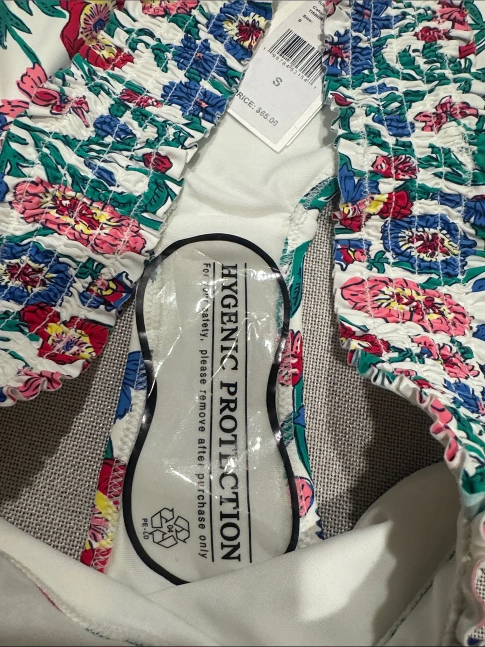 Vineyard Vines Floral Bikini in White with Pink, Blue & Green in Size S